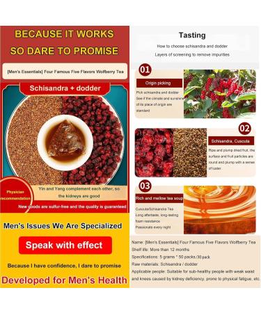 Five Flavors Goji Berry Tea Men's Essentials Goji Berries Organic Goji Berries Goji Berry (40Bag/2Box) - Buy Online on GoSupps.com