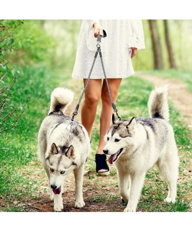 Snagle PAW Double Dog Leash for 2 Dogs | 360 Reflective No-Hogging Design | Durable Leash for Medium & Large Dogs (13-22 kg) - Black & Blue - Buy Online on GoSupps.com