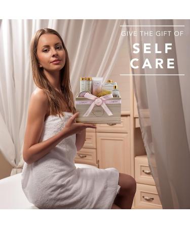 Luxury Bath Gift Set | Home Spa Gift Basket - Milky Coconut Scent Vitamin E & Shea Butter Shower Gel Bath Salt Body Scrub & More - International Shipping Available - Buy Online on GoSupps.com