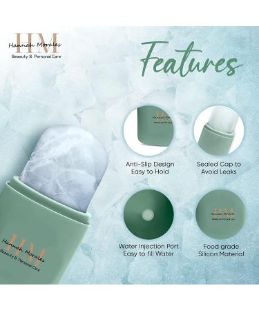 Sea Green Ice Roller for Face - Reduces Puffiness & Dark Circles, Boosts Blood Circulation for Youthful Skin - Buy Online on GoSupps.com