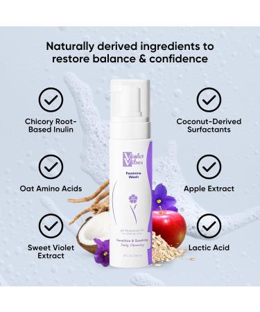 Violet Vibes Extra Strength Feminine Wash | pH-Balancing & Nourishing Intimate Cleanser | Unscented Daily Hygiene | Plant-Based Extracts | 8 Fl Oz - Buy Online on GoSupps.com