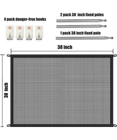 Magic Mesh Dog Gate for Stairs & Doorways | 30 Tall 38 Wide | Stainless Steel Pole Reinforcement - Buy Online on GoSupps.com