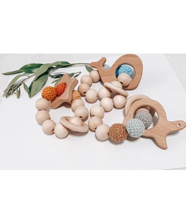 Wooden Teether Bracelet (Turtle)