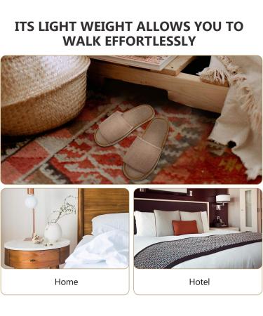 6 Pairs Non-Slip Cotton & Linen Slippers for Men - Indoor House Shoes & Travel Slip-Ons | Disposable Hotel Slippers - Buy Online on GoSupps.com