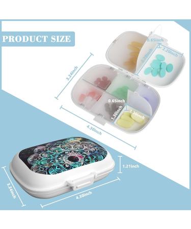 Travel Pill Organizer - 8 Compartment Portable Pill Case | Daily Pill Box for Vitamins & Supplements - Blue Datura - Buy Online on GoSupps.com