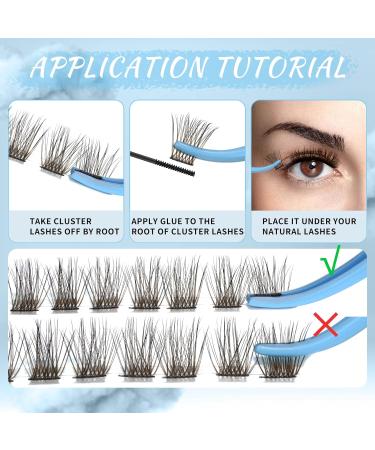 Colored Brown Lash Clusters 84 Pcs - DIY Cluster Eyelash Extensions for Natural Look - Soft and Comfortable - Sunny D-Mix (8-16mm) - Buy Online on GoSupps.com