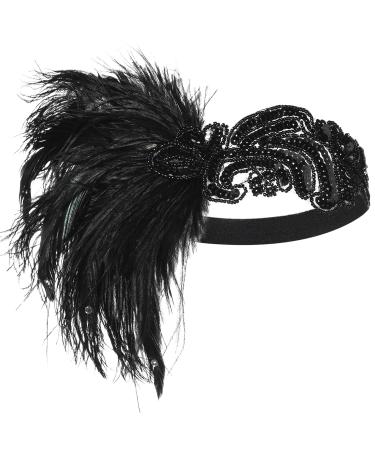 Coucoland 1920s Black Flapper Headband - Great Gatsby Women's Costume Accessory for Carnival - Buy Online on GoSupps.com