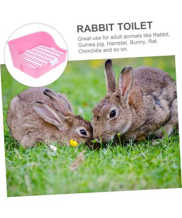 COLLBATH Box Rabbit Toilet Guinea Pig Cooling Racks for Baking Pet Litter Pan Trainer Cat Toilet Plastic 28.5X23.5X15.5CM Pink - Buy Online on GoSupps.com