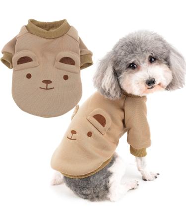 Zweitea dogs winter coats for little dog puppies sweater sweaters clothing soft warm dog jackets pet cold weather clothing coat for chihuahua yorke brown l l brown