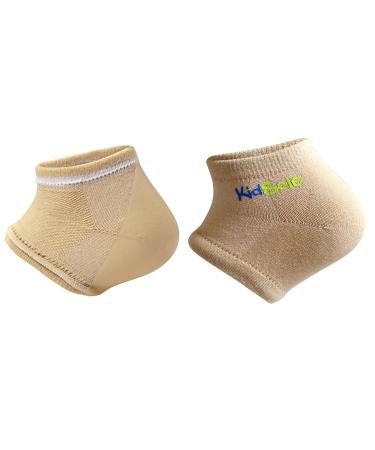 Kidsole Gel-Jersen strap for children with heels sensitivity to Sever's Disease Plantar fasciitis black (children's size 1-6 skin colors) Kids Size 1-6 Nude