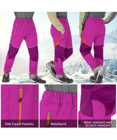 Toomett Kids Snow Waterproof Hiking Pants - Fleece-Lined Insulated Winter Pants | Rose-3XL (18 Years) - Buy Online on GoSupps.com