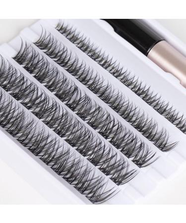 Lanciley 60pcs Individual Cluster Lashes with Glue Super Thin Band C/CC/D Curl 10-16mm - Reusable DIY Eyelash Extensions - Smile Style Black - Buy Online on GoSupps.com