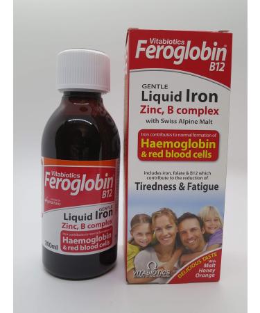 Feroglobin Vitabiotics B12 Iron Liquid Supplement 200ml - Boost Energy & Iron Levels - Buy Online on GoSupps.com