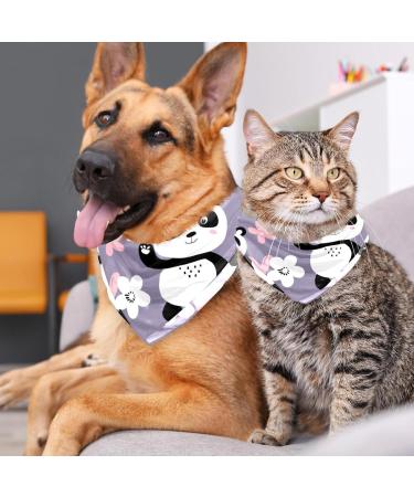 Shop Cute Panda Dog Hollow Cloth - Triangular Bibs for Small to Large Pets | Multi-Colored 2-Pack - Buy Online on GoSupps.com