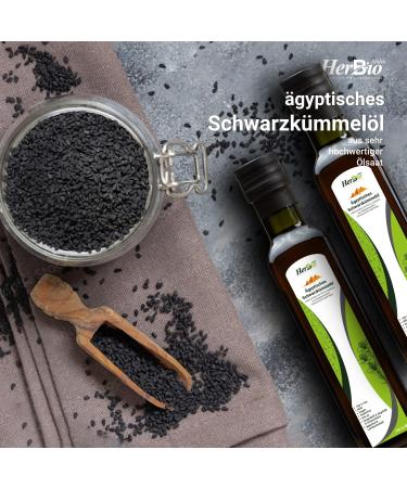 Herbbio Egyptian Black Cumin Oil 250ml - Cold-Pressed 100% Natural Raw Food Quality Black Seed Oil - Buy Online on GoSupps.com