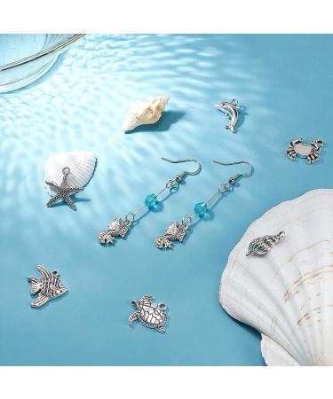 Seashell Beads | Silver Sea Shell Bead | Small Marine Life Beads | Sealife  Jewellery | Mini Sea Animal Bead | Ocean Creature Beads | Summer Beach