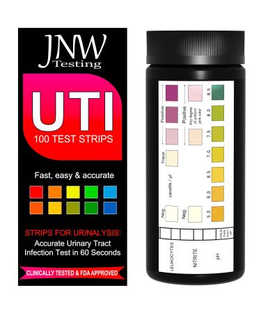 3-in-1 Urinary Tract Infection Test Strips - Home UTI Test Kit with eBook - UTI Home Test Kit with 100 Quick and Accurate UTI Test Strips - 100 Strips by JNW Direct