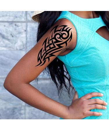 Tatodays 2x Sheets Temporary Hawaiian Tribal Tattoo Stickers - For Men and Women - Luau Party Body Art - Buy Online on GoSupps.com