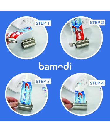 Bamodi Stainless Steel Toothpaste Squeezer Set of 2 - Rustproof Durable & Easy to Use for All Tube Sizes - Reduces Waste for Kids & Adults - Buy Online on GoSupps.com