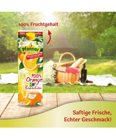 Buy Pfanner 100% Orange Juice from Brazil - Fresh Pulp Juice (2L) - International Shipping Available - Buy Online on GoSupps.com