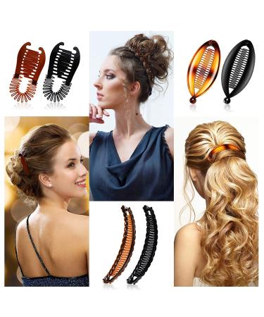 9-Piece Flexible Plastic Banana Hair Clips for Women - Ponytail Holder Comb Set - Buy Online on GoSupps.com
