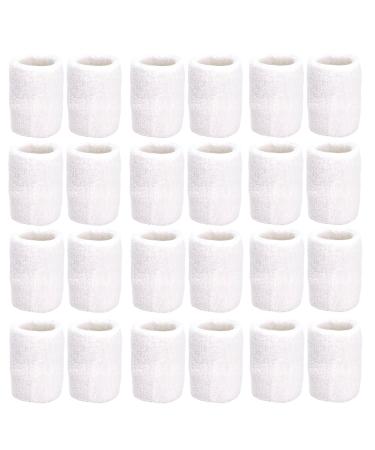 Unique Sports Athletic Performance Team Pack of 24 Wristbands (12 pair), White