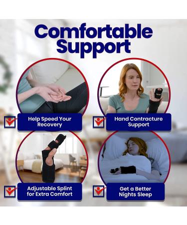Trigger Finger Splint Brace for Two or Three Fingers - Support for Broken Fingers, Contractures, Arthritis, Tendonitis, Mallet Fingers, Metacarpal Fractures - Right Hand, Small/Medium Size - Buy Online on GoSupps.com