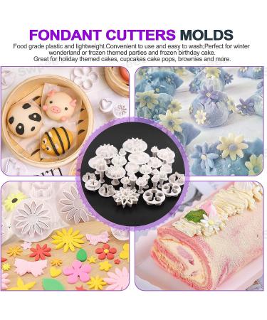 Swpeet 122Pcs Rose Gold Clay Extruder Gun and Fondant Cake Mold Set for DIY Craft and Cake Decorating Polymer Clay Cutters Kit with Cookie Plunger Cutter Tool - Buy Online on GoSupps.com