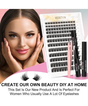 DIY Eyelash Extension Kit | Cluster & Individual Lashes | Lash Bond Seal Glue Remover & Applicator | MRT03 D Curl 8-16mm - Buy Online on GoSupps.com