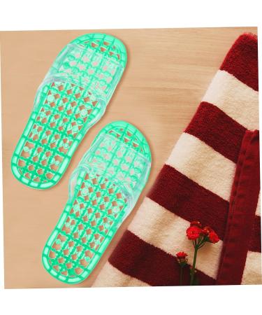 MAGICLULU 2 Pairs Slippers Quick Drying Shower Slippers Green Home Indoor Slippers Non Dorm Shoes Gym Foot Spa Soak Tub Shower Footware Massaging Travel Pvc Household Plastic Barrel 25x9.5cm 8x4pcs Greenx4pcs - Buy Online on GoSupps.com