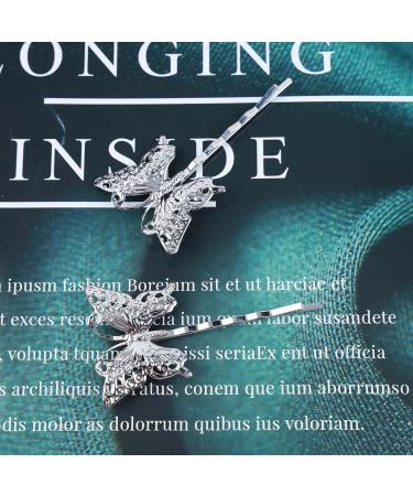 Yheakne Hollow Butterfly Hair Clip Pin Vintage Silver Hair Clip French Butterfly Retro Bobby Pins Decorative Hair Accessories for Women and Girls 2 Pieces - Buy Online on GoSupps.com