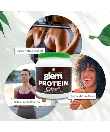 Fantastic Glem Chocolate Protein Powder Support Muscle Growth Recovery and Sustained Energy - GMO Soy Gluten and Sugar Free 20g of Protein per Serving - 25 Servings 750g - Buy Online on GoSupps.com