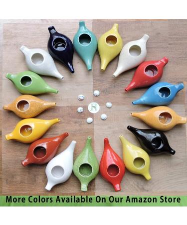 Ancient Impex Ceramic Neti Pot with 5 Neti Salt Sachets - Natural Sinus Infection Relief | Red Crackle Pattern - Buy Online on GoSupps.com