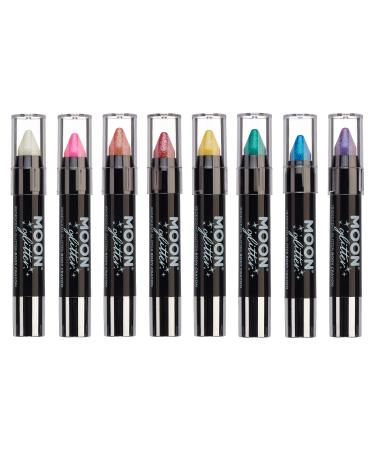 Moon Glitter - Body Crayon Pen with Iridescent Glitter - 3.5gr - Set of 8 Colors