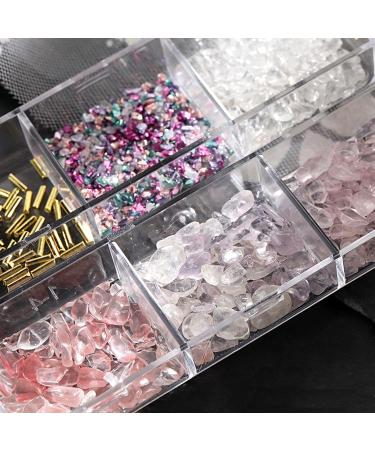 FEIlei 6 Grids Nail Jewelry Zircon Nail Art Rhinestones Decors Crystals Diamond Gems - Buy Online on GoSupps.com