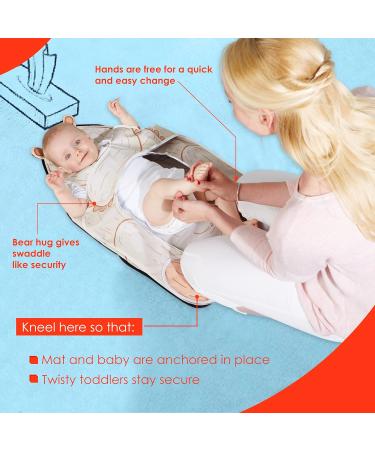 Anti-Roll Changing Mat Baby - The Wriggler Portable Travel Pad with Straps - Buy Online on GoSupps.com
