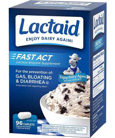 Lactaid Fast Act Lactose Intolerance Relief Caplets 96 Count - Pack of 1 - Buy Online on GoSupps.com