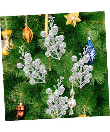 Garneck 20pcs Christmas Imitation Berries Decor Flower Garland Wreath Artificial Berries Stems Christmas Picks Christmas Ornament Christmas Artificial Plant Foam Berry Artificial Fruit Silver 19X5X5CM - Buy Online on GoSupps.com