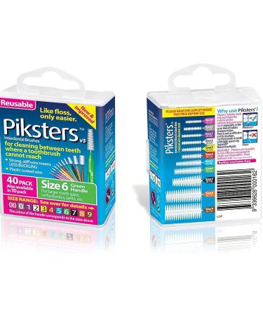 Shop Size 6 Green Interdental Brushes | 0.80 mm - 40 Pack | Best for Oral Care - International Shipping Available - Buy Online on GoSupps.com