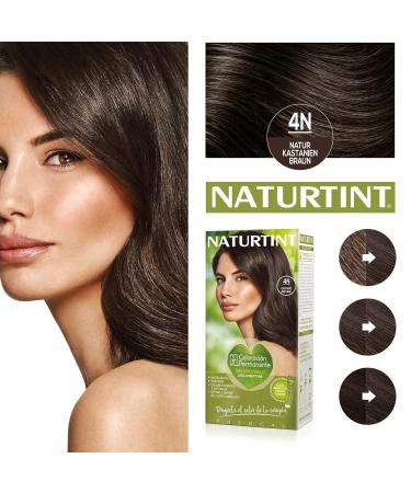 Natureint Biobased Hair Color 4N Nature Chestnut Brown | Ammonia-Free | 3 Pack (510 ml) | High Natural Ingredients - Buy Online on GoSupps.com