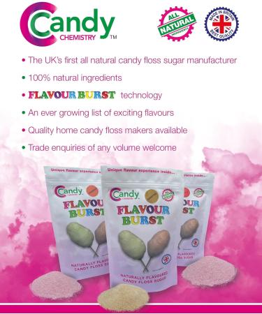 Candy Chemistry All Natural Cotton Candy Floss Sugar - For Home and Professional Candy Floss Machine - Various Flavours 400g (Aniseed) - Buy Online on GoSupps.com