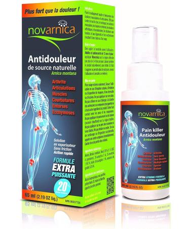 Novarnica Pain reliever spray made of natural ingredients arnica montana 65 Ml Instant relief for arthritis joint pain osteoarthritis sport injuries back pain muscle pain sprains strains and bruises - Buy Online on GoSupps.com