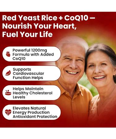 SERSANVE Red Yeast Rice Supplement | Heart & Cholesterol Support Advanced Formula for Men & Women | 1200mg Extra Strength with Red Yeast Rice 120 Capsules - Buy Online on GoSupps.com