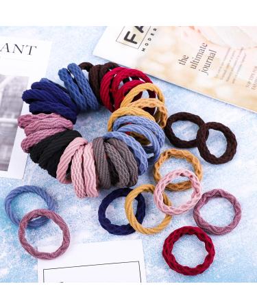 Elcoho 100 Seamless Cotton Hair Gums | Elastic Ponytail Holders for Women & Girls | No Fold Hair Accessories in Mixed Candy Colors - Buy Online on GoSupps.com