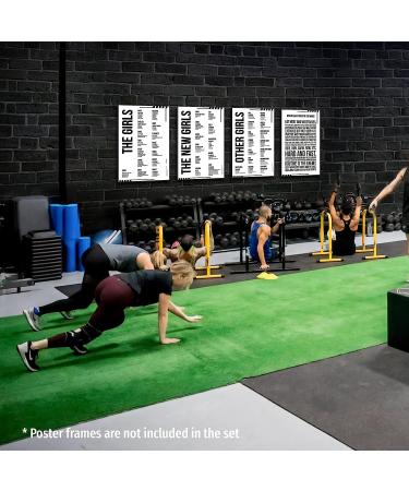 Girls Sport Poster Set: 4 Exercise Workout Posters with 41 Original Named WODs - Cross Training Benchmarks - (4 Laminated Posters A3) - Buy Online on GoSupps.com