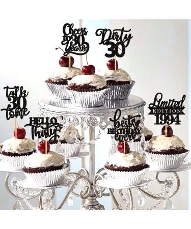 Ercadio 24 Pack Limited Edition 1994 Cupcake Toppers Talk 30 to Me Cupcake Picks Happy 30th Cheer to 30 Cupcake Toppers for 30th Birthday Wedding Anniversary Party Cake Decor Supplies - Buy Online on GoSupps.com