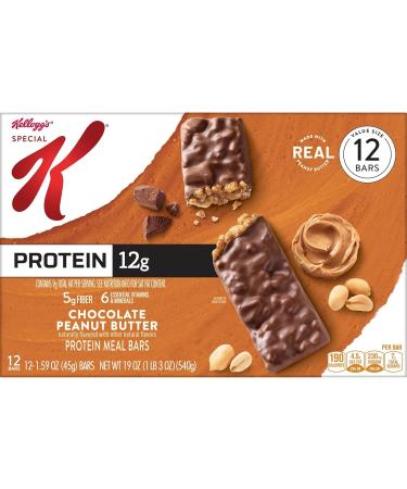 Buy Special K Protein Bars - 12g Protein Snacks & Meal Replacement - Chocolate Peanut Butter Value Size 19oz Box (12 Bars) - International Shipping Available - Buy Online on GoSupps.com