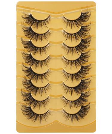Goddenus False Cat Eye Manga Lashes - Natural Wispy Curly Mink, Fluffy CC Curl Fairy & Spikey Anime Fox Eye - 8 Pairs Pack - Buy Online on GoSupps.com