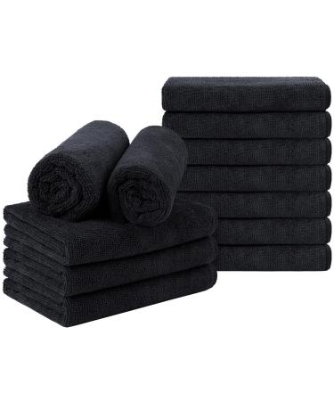 Orighty Black Salon Towel Pack of 12(Not Bleach Proof 16 x 27 Inches) Super Soft and Absorbent Microfiber Hair Salon Towels for Salon Hand Gym Bath Spa and Home Hair Care - Buy Online on GoSupps.com