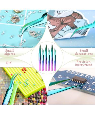6PC Eyelash Extension Tweezers Set - Straight and Curved Stainless Steel Nippers for Volume Lash Application - False Lash Tools (Laser) - Buy Online on GoSupps.com